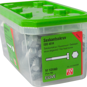 SEXKANTSSKRUV ESSVE 8.8U DELGÄNGAD ISO 4014 FZV M10X60 50ST