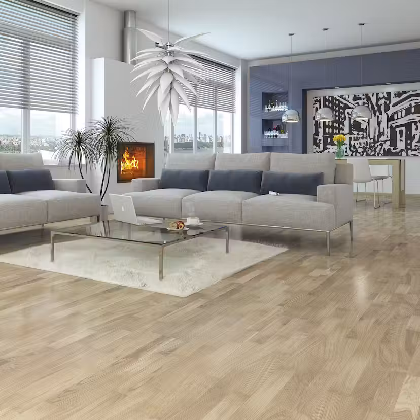 Parkettgolv Nordic Floor Ek Vit Mattlack 3-Stav - 490733