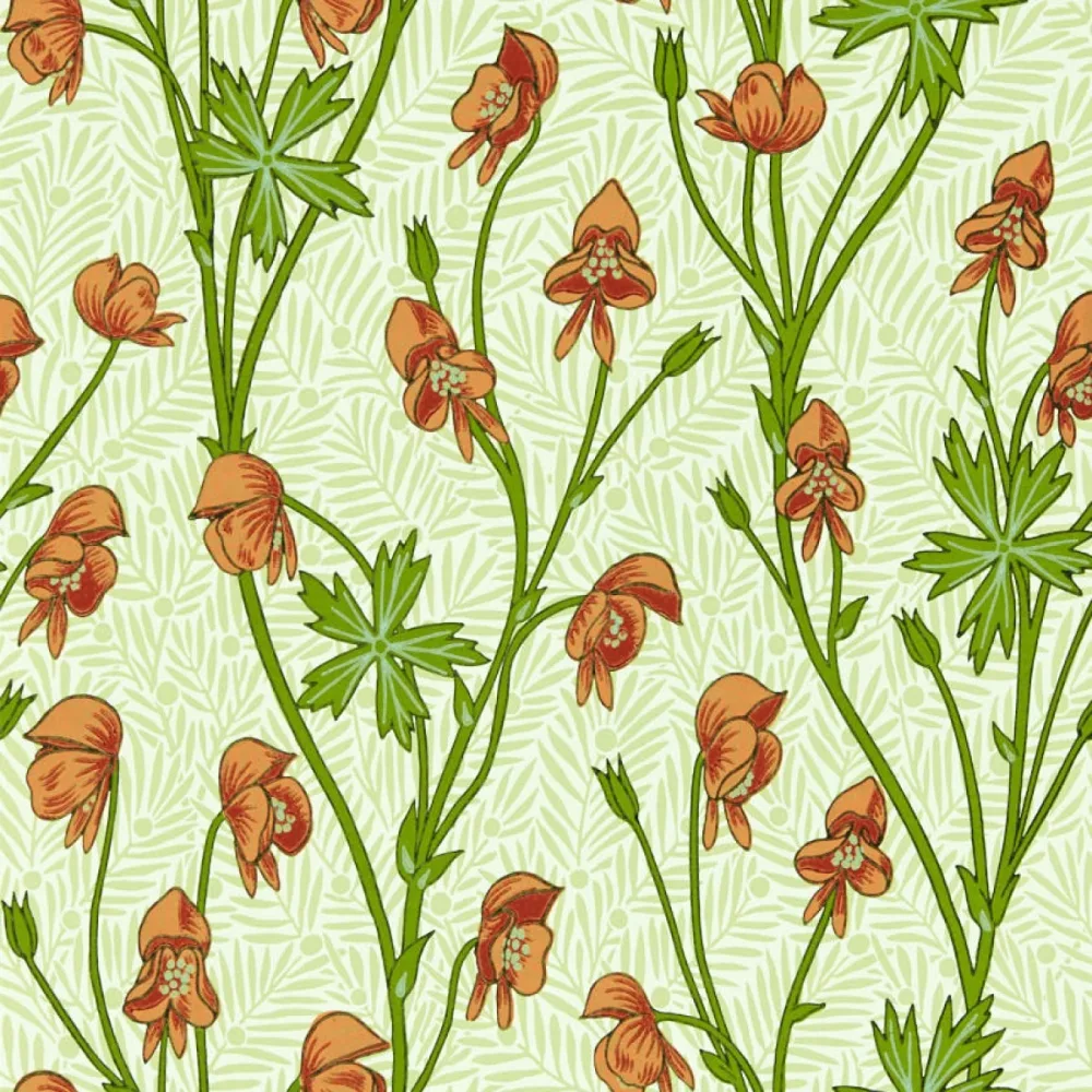 Bedford Park Monkshood Tangerine/sage Mvow217345 Tapet