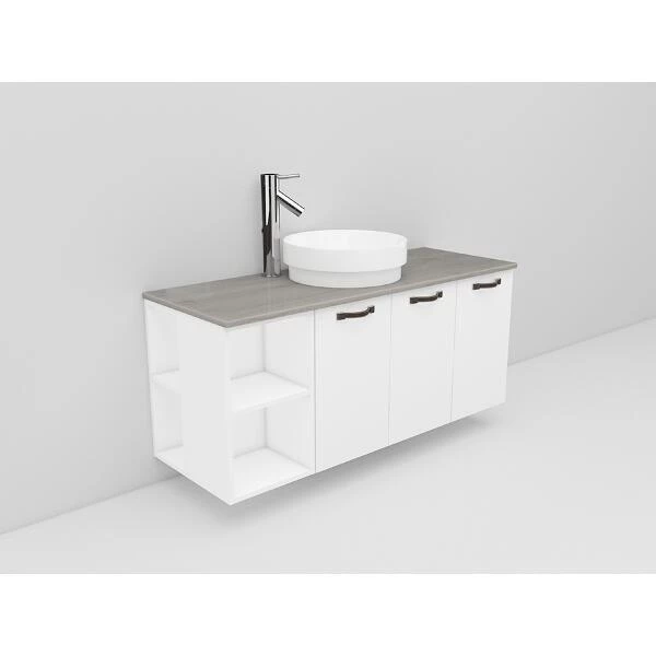 Badrumsmöbel Flexline Modell 140 120cm, Vit, Slät | Stuvbutiken