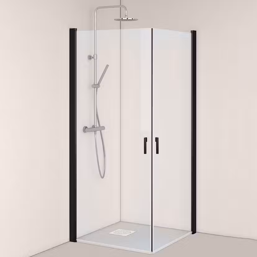 Duschhörna Hafa Igloo Pro Corner Glas: Klarglas, Profil: Svart, Storlek: 1000x900 mm- 1450745