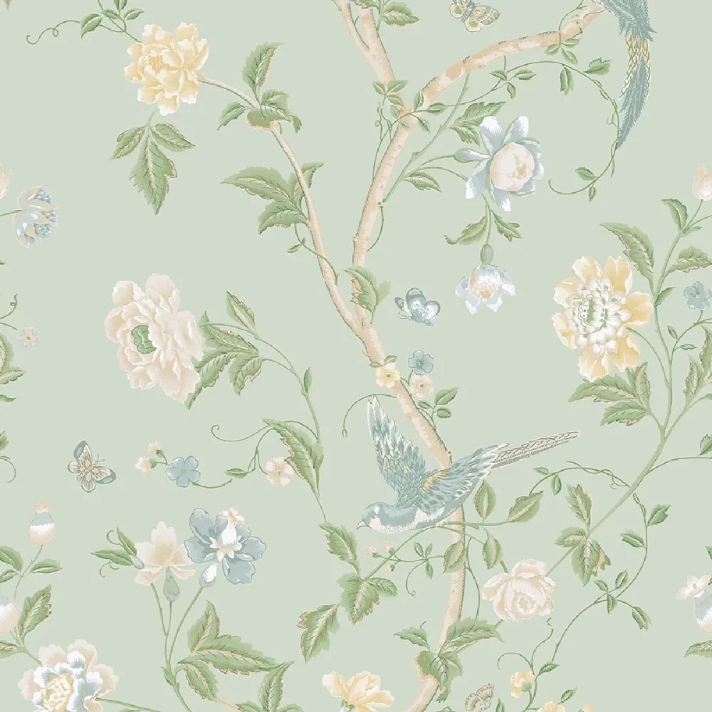 Laura Ashley Vol. 3 Summer Palace 121407 Grön Tapet