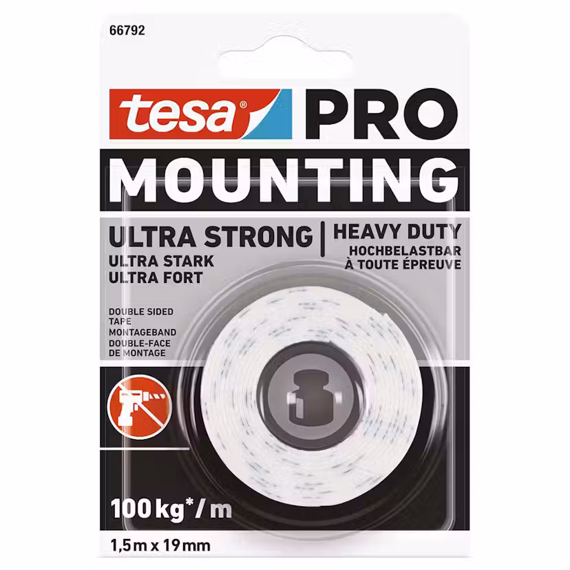 Monteringstejp Tesa Pro ULT Strong 19 mm