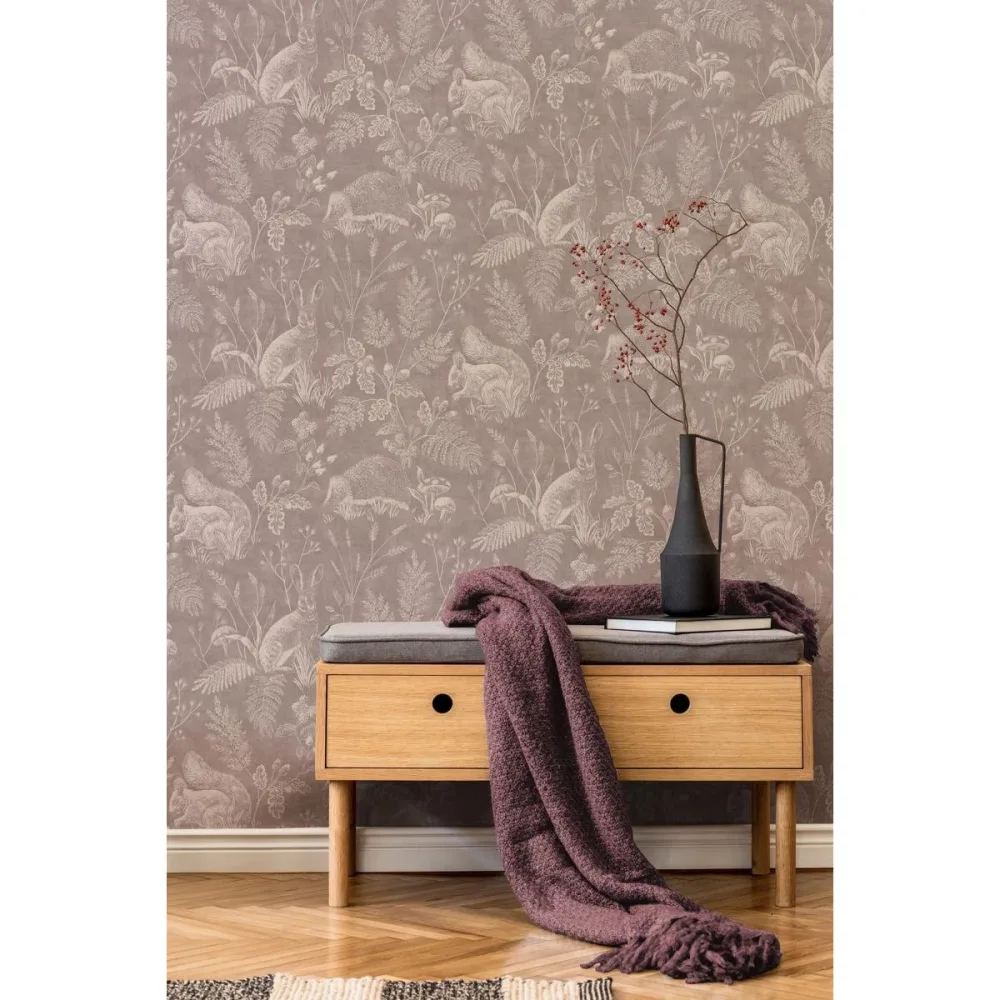 Ashdown Woodland Toile M1803 Rosa Tapet | Stuvbutiken